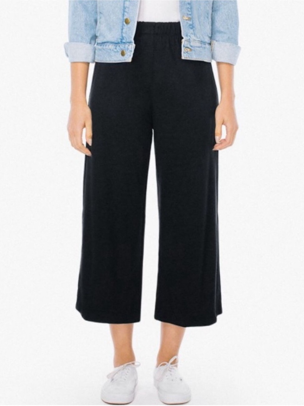 American apparel pull on wide leg, crop comfy lounge pants M